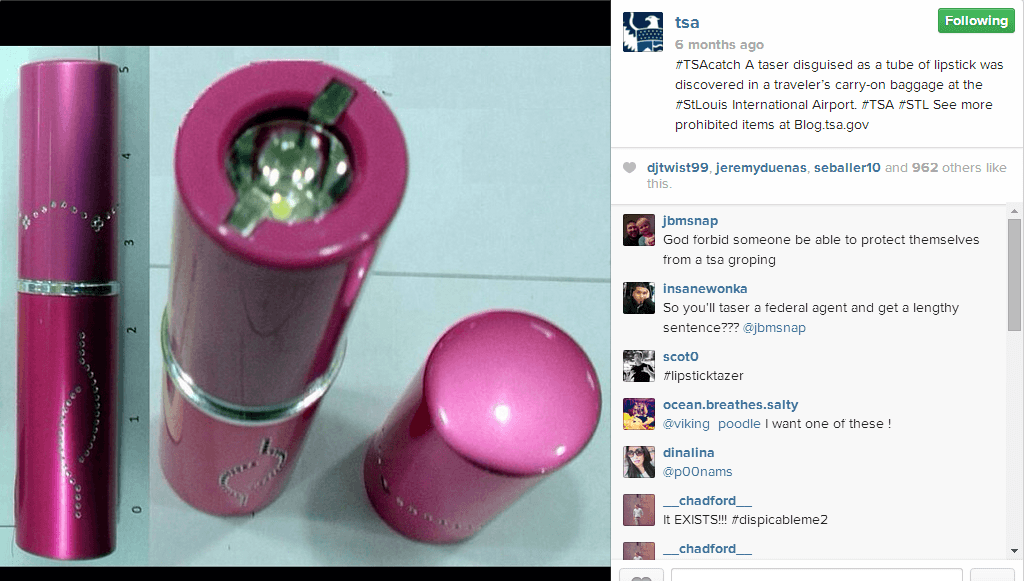 TSA Instagram Lipstick Taser