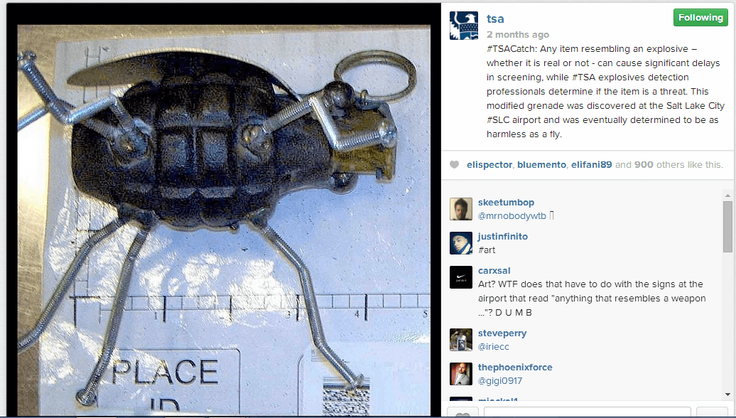 TSA Instagram Toy Grenade