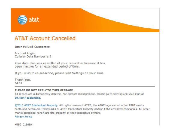 att_cancellation email