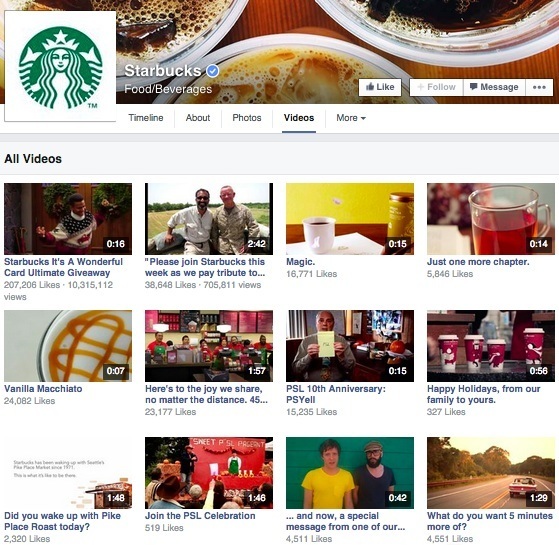Facebook video - Starbucks