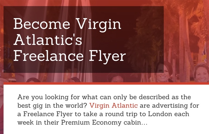 Virgin Atlantic Freelance Flyer