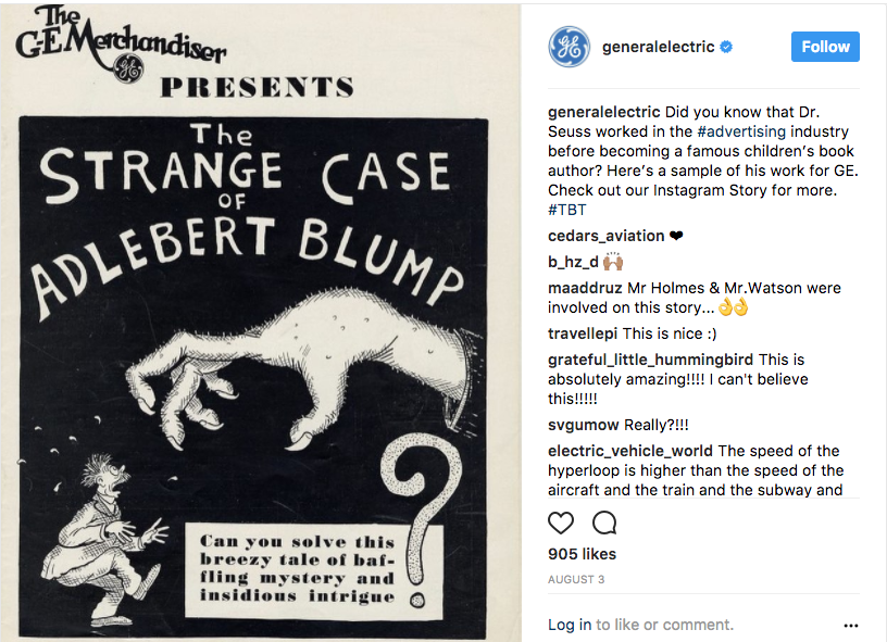 General Electric company history Instagram post